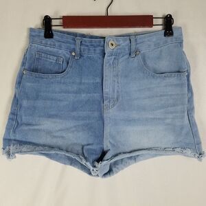 Blue Savvy Denim Shorts Junior 11 Blue Jean High Rise Women Two Tone Medium Wash